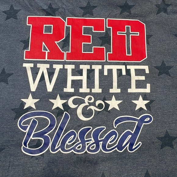 Red White & Blessed Star Tee - Picture 2 of 5